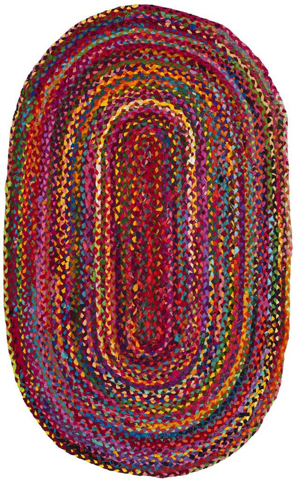 Safavieh Braided 210 Hand Woven  Rug Red / Multi BRD210A-9SQ