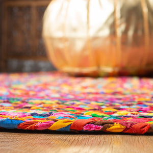 Safavieh Braided 210 Hand Woven  Rug Red / Multi BRD210A-9SQ