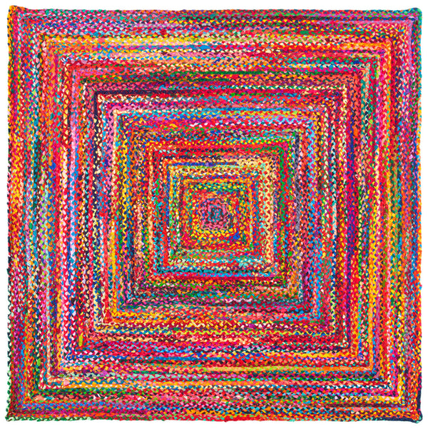 Safavieh Braided 210 Hand Woven  Rug Red / Multi BRD210A-9SQ