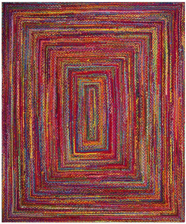 Safavieh Braided 210 Hand Woven  Rug Red / Multi BRD210A-9SQ