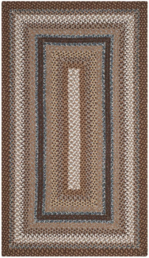 Safavieh Brd313 Hand Woven Polypropylene Indoor / Outdoor - Braided Rug Brown / Multi BRD313A-264HM