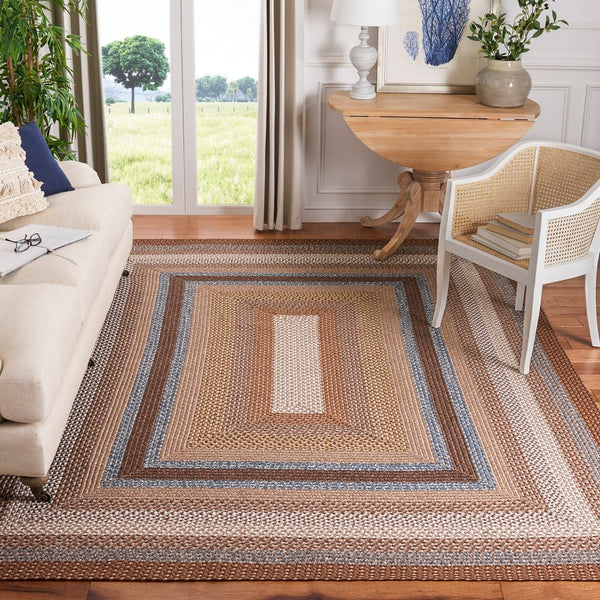Safavieh Brd313 Hand Woven Indoor / Outdoor - Braided Rug Brown / Multi BRD313A-24HM