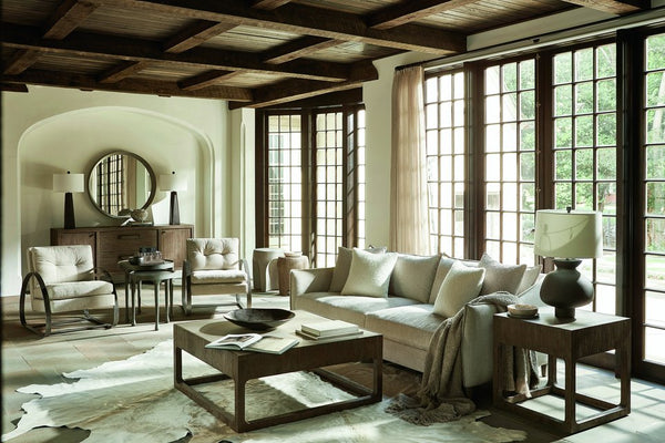 Bernhardt Bernhardt Casa Paros Bedrock Side Table — Sculptural Glass‑Reinforced Concrete Drum With Arched Carvings 317124