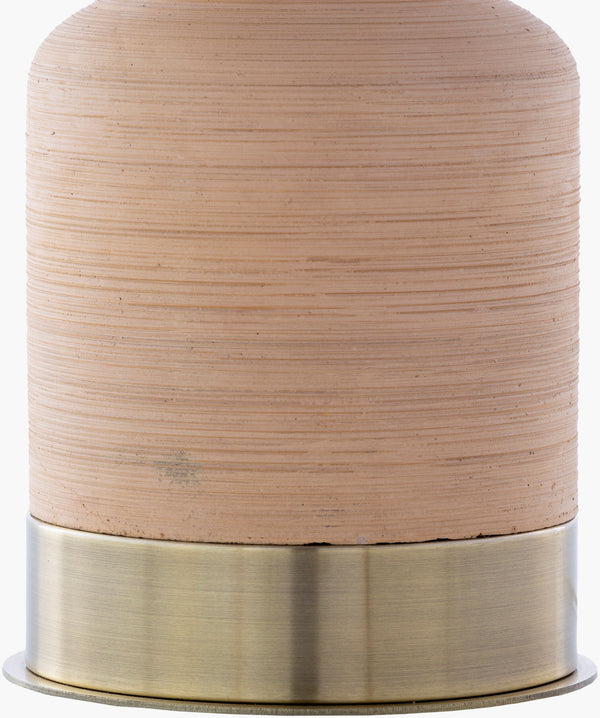 Surya Brae 27" Elegant Accent Table Lamp – Timeless Metal & Linen Design For Traditional Home Decor Body, Beige,Base, Metallic ,Brass,Shade (Outside), Ivory,Shade (Inside), White,Finial, Metallic ,Brass,Harp, Metallic ,Brass,Cord, Translucent Concrete,Iron,Linen,Iron Bre-002