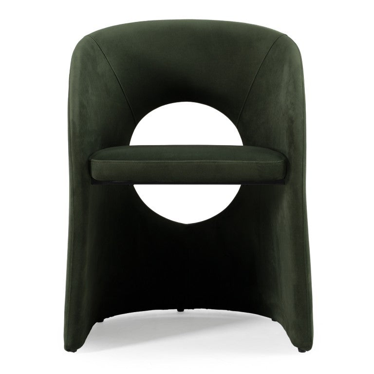 VIG Furniture Brea Jade Green Dining Chair With Wraparound Silhouette, Cut-Out Back, Iron Frame & No Assembly VGEU-MC-9708CH-A-G-DC