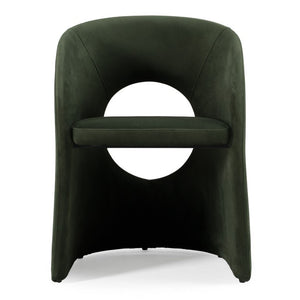 VIG Furniture Brea Jade Green Dining Chair With Wraparound Silhouette, Cut-Out Back, Iron Frame & No Assembly VGEU-MC-9708CH-A-G-DC