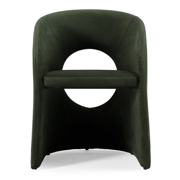 VIG Furniture Brea Jade Green Dining Chair With Wraparound Silhouette, Cut-Out Back, Iron Frame & No Assembly VGEU-MC-9708CH-A-G-DC