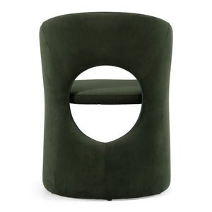 VIG Furniture Brea Jade Green Dining Chair With Wraparound Silhouette, Cut-Out Back, Iron Frame & No Assembly VGEU-MC-9708CH-A-G-DC