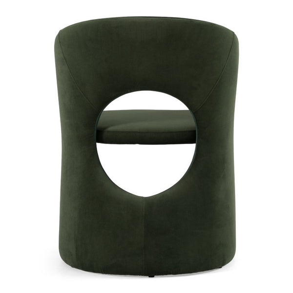 VIG Furniture Brea Jade Green Dining Chair With Wraparound Silhouette, Cut-Out Back, Iron Frame & No Assembly VGEU-MC-9708CH-A-G-DC