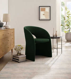 VIG Furniture Brea Jade Green Dining Chair With Wraparound Silhouette, Cut-Out Back, Iron Frame & No Assembly VGEU-MC-9708CH-A-G-DC