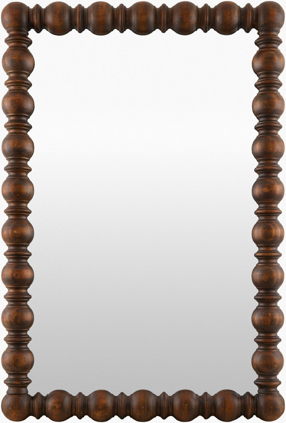 Livabliss Brennan Oval Wall Mirror Bohemian Artisan Frame Accent for Living Room or Bedroom Dark Brown 36"H x 24"W x 2"D BREN001-3624