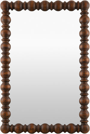 Livabliss Brennan Oval Wall Mirror Bohemian Artisan Frame Accent for Living Room or Bedroom Dark Brown 36"H x 24"W x 2"D BREN001-3624