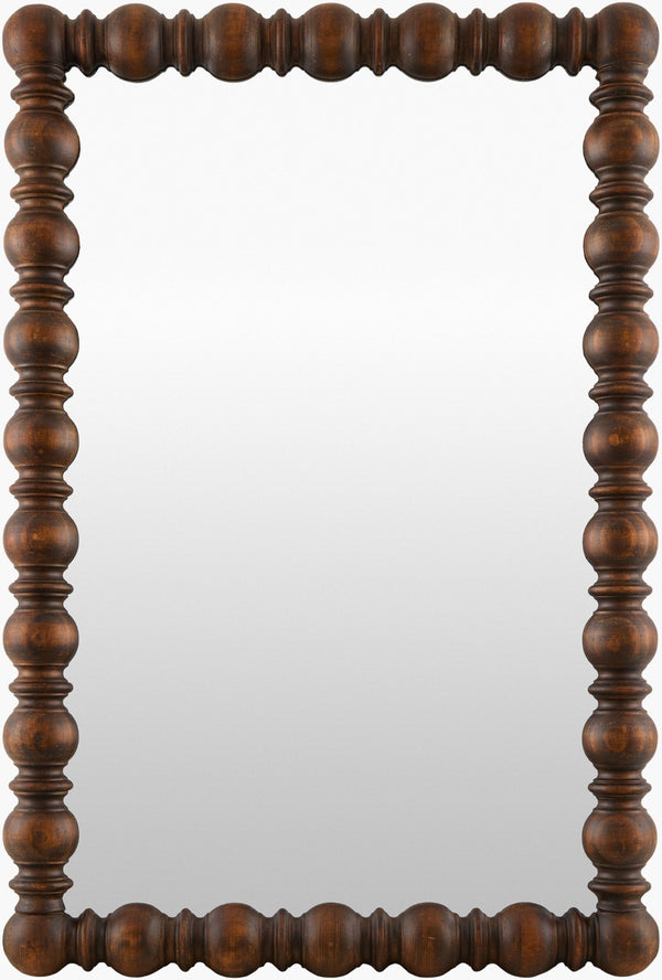 Livabliss Brennan Oval Wall Mirror Bohemian Artisan Frame Accent for Living Room or Bedroom Dark Brown 36"H x 24"W x 2"D BREN001-3624