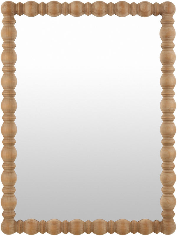 Livabliss Brennan Bohemian Global Framed Accent Wall Mirror for Entryway Living Room Bedroom Wood 40"H x 30"W x 2"D BREN002-4030