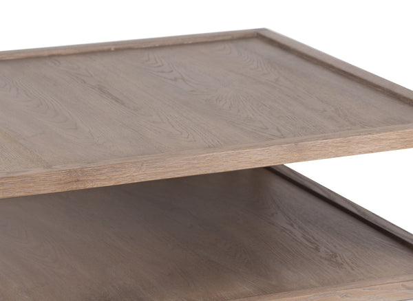 Porter Designs Lowell Solid White Oak Coffee Table With Storage, Versatile Style For Any Home Brown Wood 05-108-02-1920