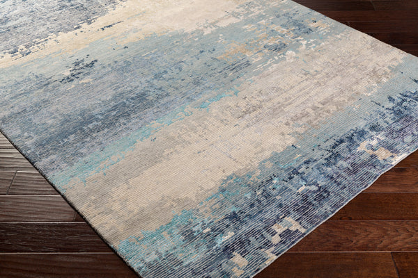 Baranof BRF-1000 8' x 11' Handmade Rug BRF1000-811  Sky Blue, Light Gray, Light Brown, Charcoal, Teal, Ink Blue Surya