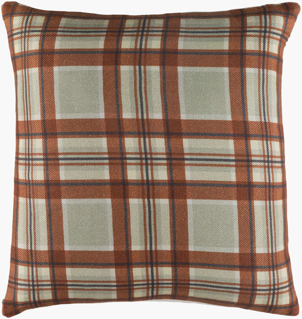 Surya Brigadoon 20" X 20" Rustic Accent Pillow - Cozy Cotton Charm For Stylish Home Decor & Comfort Green Cotton,Cotton Brg003-2222