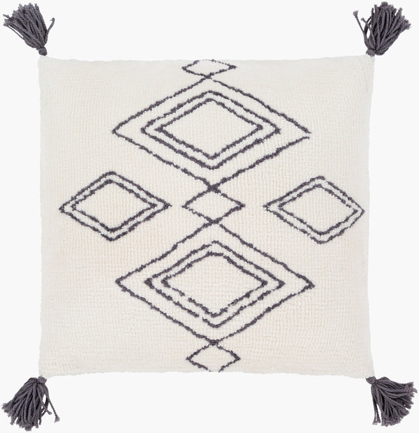 Surya Braith Handmade 18" Accent Pillow Kit - Unique Cotton-polyester Knitted Design For Your Space Cream Polyester,Cotton Brh001-2222