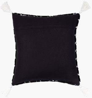Surya Braith Handmade 18" Accent Pillow Kit - Unique Cotton-polyester Knitted Design For Your Space Black Polyester,Cotton Brh008-2020