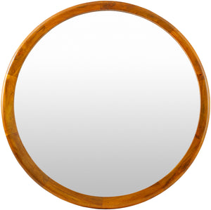 Brisbane BRI-002 43"H x 43"W x 1"D Accent Mirror BRI002-43431  Frame: Brown Surya