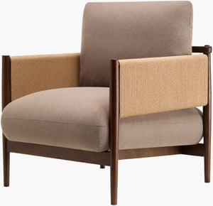 Surya Brielle Accent Chair - 33"H X 27"W X 31"D Stylish Comfort In Luxurious Polyester Upholstery Base, Camel Polyester,Ash Wood,Polyester Wrapped Foam,Polyester Wrapped Foam Bril002-332731
