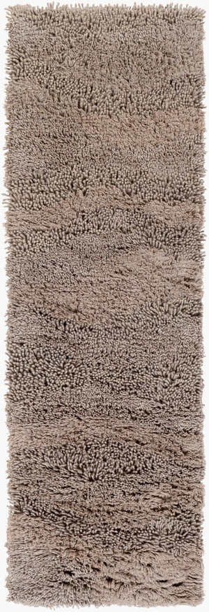 Surya Berkley 2'6" X 8' Handmade High Pile Rug In Nz Wool - Modern Decor For Lasting Charm & Durability Medium Gray Nz Wool Brk3304-410