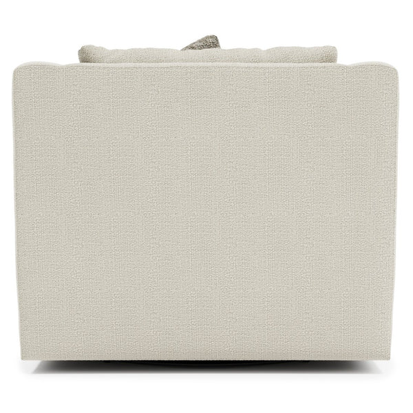 Bernhardt Bernhardt Gabi Bouclé Swivel Chair — Oversized Roll Arms, Deep Seat, 360° Smooth Base, Plush Throw Pillow (Made-To-Order) P7082SB