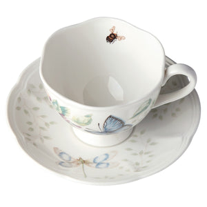 Lenox Butterfly Meadow Blue Cup and Saucer Multi, WHITE PORCELAIN 812098