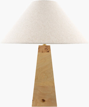 Surya Burlen Mid-century Metal Base Table Lamp with Linen Shade and Felt Accent Detail BRLN-001