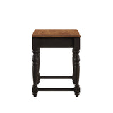 Homelegance By Top-Line Renzo Antique 1-Drawer Desk with Charging Station Black Rubbberwood