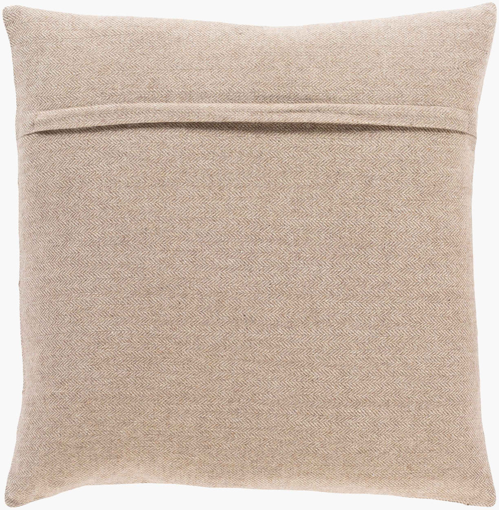 Surya Brenley 20" Luxury Accent Pillow - Elegant Wool Blend Decor For Cozy Living Spaces, Easy Care! Medium Brown Polyester,Wool,Nylon,Polyester,Wool,Nylon Brn004-2222