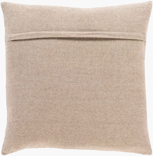 Surya Brenley 20" Luxury Accent Pillow - Elegant Wool Blend Decor For Cozy Living Spaces, Easy Care! Medium Brown Polyester,Wool,Nylon,Polyester,Wool,Nylon Brn004-2222