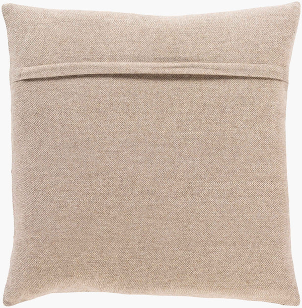Surya Brenley 20" Luxury Accent Pillow - Elegant Wool Blend Decor For Cozy Living Spaces, Easy Care! Medium Brown Polyester,Wool,Nylon,Polyester,Wool,Nylon Brn004-2222