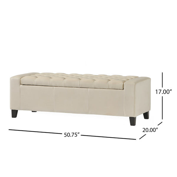 English Elm Guernsey Tufted Storage Ottoman with Lift Top Hidden Compartment for Living Rooms 59336.00NVLT