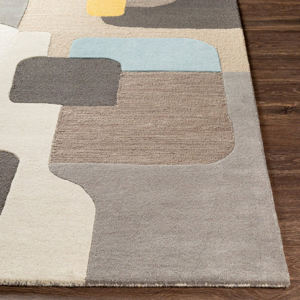 Livabliss Brooklyn Hand Tufted Wool Accent Rug Sculptural Pile Texture for Entryways and Small Spaces Yellow, Beige 2' x 3' BRO2300-23