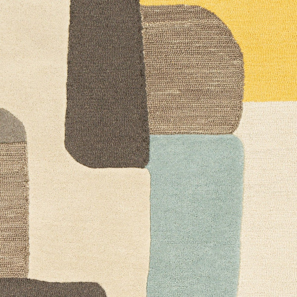 Livabliss Brooklyn Hand Tufted Wool Accent Rug Sculptural Pile Texture for Entryways and Small Spaces Yellow, Beige 2' x 3' BRO2300-23