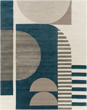 Livabliss Brooklyn Hand-tufted Wool Accent Rug with High Low Pile for Modern Entryways Teal, Beige 8' x 10' BRO2303-810