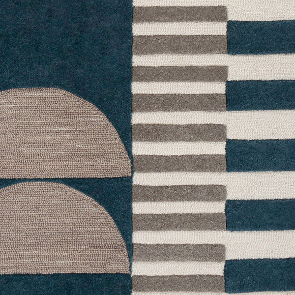 Livabliss Brooklyn Hand-tufted Wool Accent Rug with High Low Pile for Modern Entryways Teal, Beige 8'10" x 12' BRO2303-81012