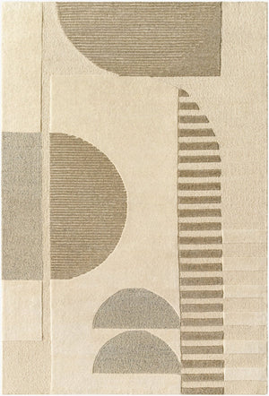 Livabliss Brooklyn Hand Tufted Wool Accent Rug with High Low Pile for Entryway or Bedside Cream, Seafoam 5' x 7'6" BRO2310-576