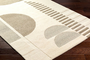 Livabliss Brooklyn Hand Tufted Wool Accent Rug with High Low Pile for Entryway or Bedside Cream, Seafoam 5' x 7'6" BRO2310-576