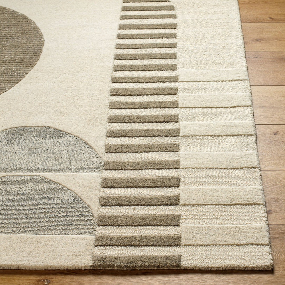 Livabliss Brooklyn Hand Tufted Wool Accent Rug with High Low Pile for Entryway or Bedside Cream, Seafoam 5' x 7'6" BRO2310-576