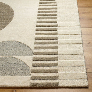 Livabliss Brooklyn Hand Tufted Wool Accent Rug with High Low Pile for Entryway or Bedside Cream, Seafoam 5' x 7'6" BRO2310-576