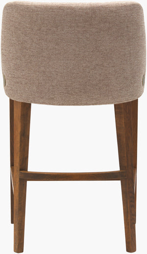 Surya Brooke Stylish 34"H Counter Stool With Soft Upholstery And Elegant Beechwood Base For Comfort Upholstery, Medium Brown,Base, Wheat Polyester,Beechwood,Polyurethane Foam Brok002-342020