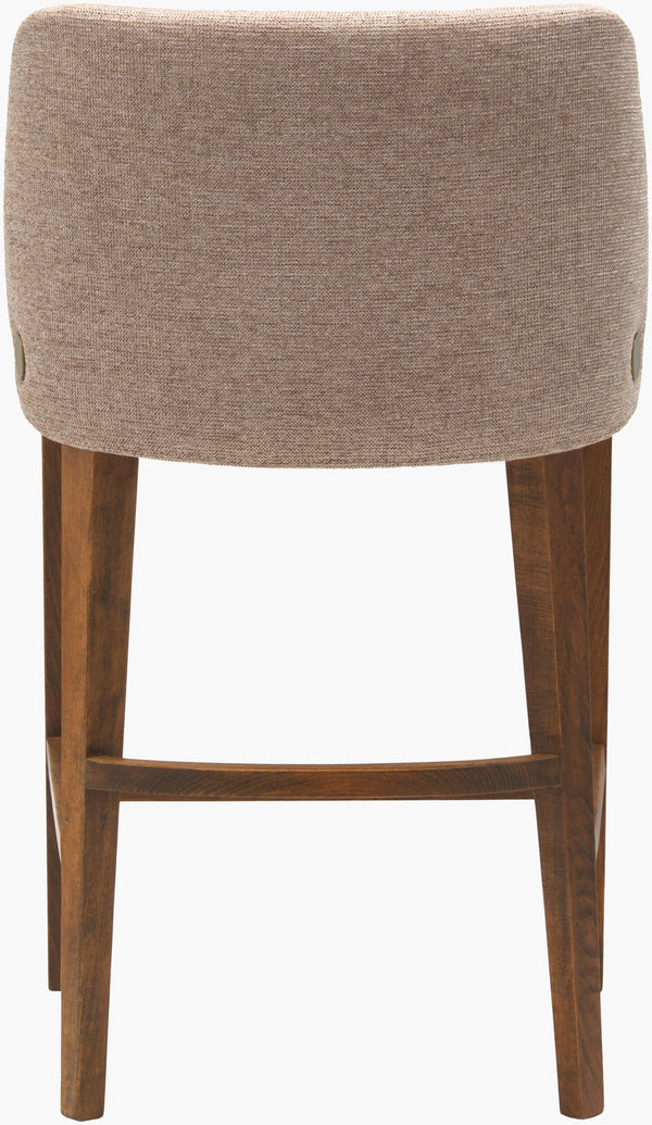Surya Brooke Stylish 34"H Counter Stool With Soft Upholstery And Elegant Beechwood Base For Comfort Upholstery, Medium Brown,Base, Wheat Polyester,Beechwood,Polyurethane Foam Brok002-342020