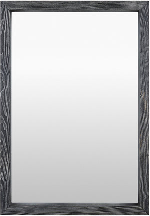 Livabliss Brooklynn Carved Wood Accent Mirror Ornate Framed Wall Decor for Farmhouse Interiors Black 35"H x 24"W x 2"D BROL002-3524