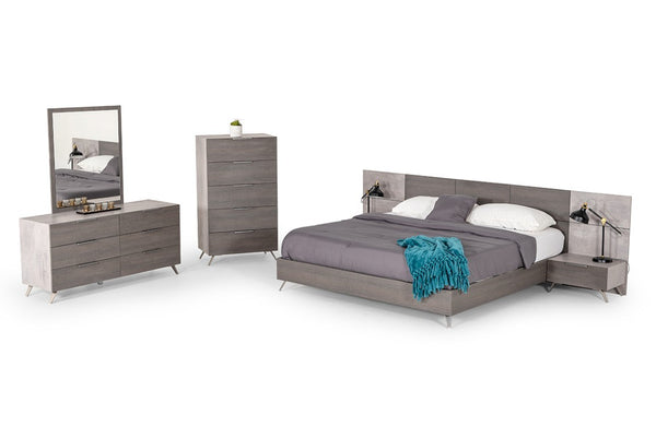 VIG Furniture Bronx Italian Grey Mirror With Matte Laminate Frame, 34X39" Contemporary Accent For Bedroom/Hallway VGACBRONX-MIR