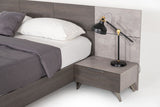 VIG Furniture Nova Domus Bronx Italian Modern Faux Concrete & Grey Bed + 2 Nightstands Set VGACBRONX-BEDNS-SET