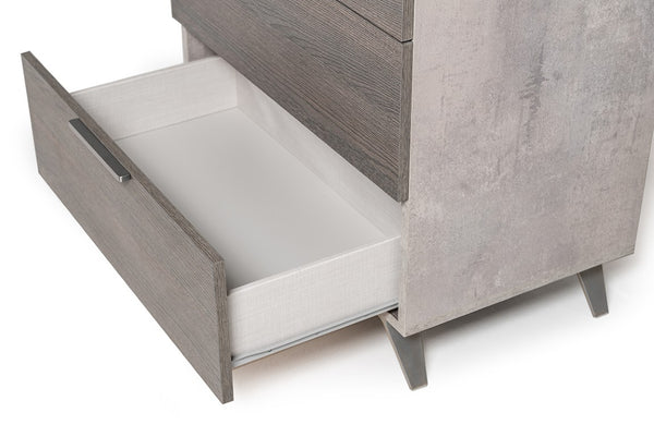 VIG Furniture Bronx Five-Drawer Italian Chest With Faux Concrete Finish, Soft-Close Drawers & Stainless Legs VGACBRONX-CHEST