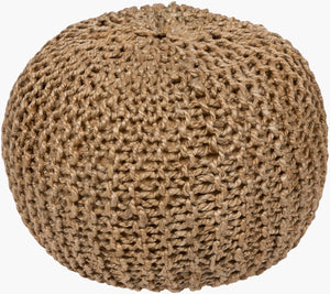 Livabliss Bermuda Jute Knitted Pouf Natural Woven Footrest for Living Room or Reading Nook BRPF-001