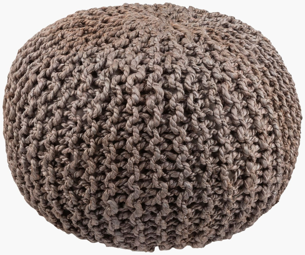 Livabliss Bermuda Knitted Jute Pouf Handcrafted Cottage Footrest for Living Room or Nursery BRPF-002